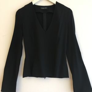 Patrizia Pepe Black Wool LS Blouse